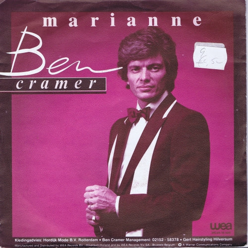 Ben Cramer - Marianne 04114 Vinyl Singles Vinyl Zeer Goed / Hoesje Goed "VINYLSINGLES.NL"