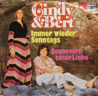 Cindy & Bert - Immer Wieder Sonntags Vinyl Singles Vinyl Zeer Goed / Hoesje Goed "VINYLSINGLES.NL"