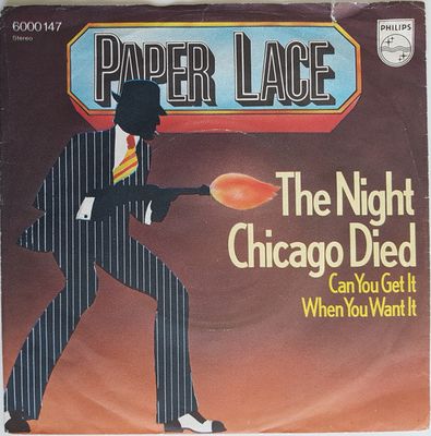 Paper Lace - The Night Chicago Died Vinyl Singles Vinyl Zeer Goed / Hoesje Goed "VINYLSINGLES.NL"