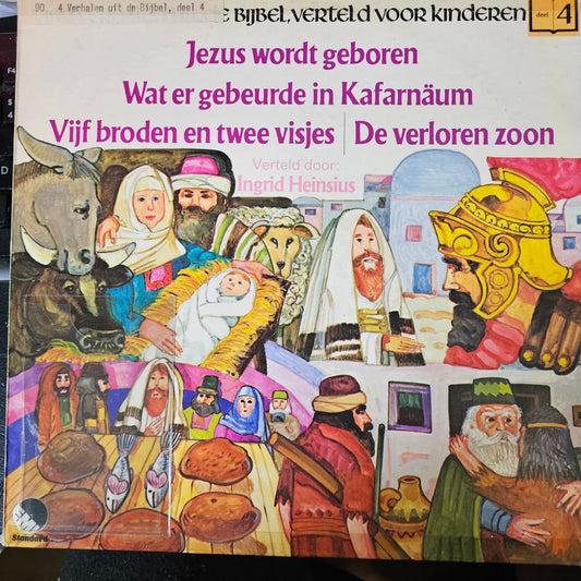Ingrid Heinsius - Vier Verhalen Uit De Bijbel, Verteld Voor Kinderen - Deel 4 (LP) 51721b Vinyl LP Vinyl Goed / Hoes Zie Foto