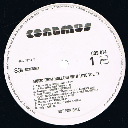 Various – Music From Holland With Love Vol. 9 (LP) 51753 Vinyl LP Vinyl Goed / Hoes Goed