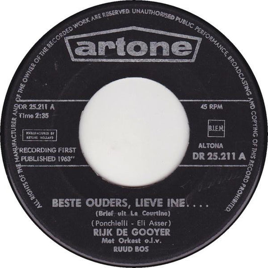 Rijk De Gooyer - Beste Ouders, Lieve Ine.... (Brief Uit La Courtine) 30890 Vinyl Singles Vinyl Goed / Hoes Goed
