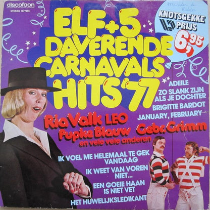 Various - Elf + 5 Daverende Carnavals Hits '77 (LP) Vinyl LP Vinyl (VG) <br> Hoes (G+)