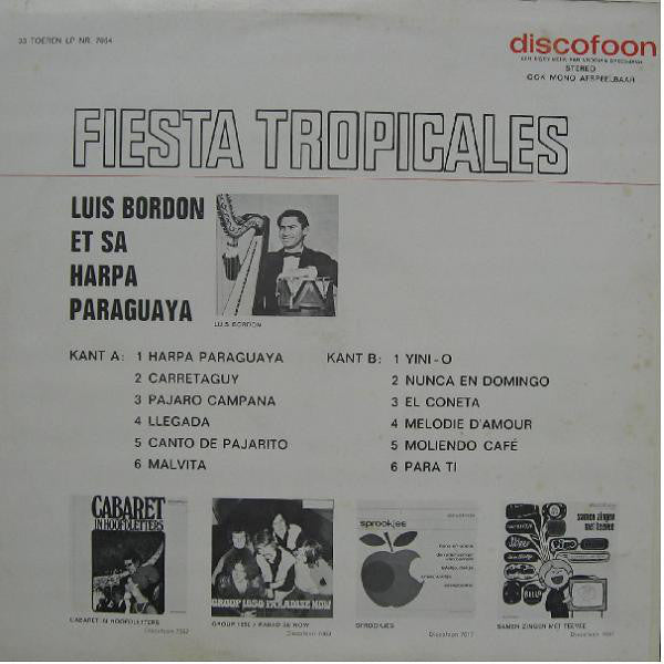 Luis Bordon Et Sa Harpa Paraguaya - Fiesta Tropicales (LP) 40498 Vinyl LP JUKEBOXSINGLES.NL   