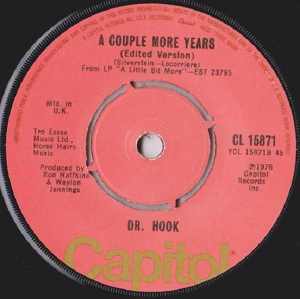 Dr. Hook - A Little Bit More 22855 Vinyl Singles Vinyl Zeer Goed / Hoesje Generic "VINYLSINGLES.NL"