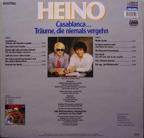 Heino - Casablanca... Träume, Die Niemals Vergehn (LP) Vinyl LP Vinyl Zeer Goed / Hoesje Goed "VINYLSINGLES.NL"