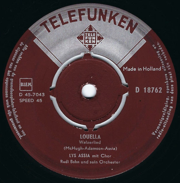 Lys Assia - Giorgio 03944 Vinyl Singles Vinyl Goed / Hoes Goed