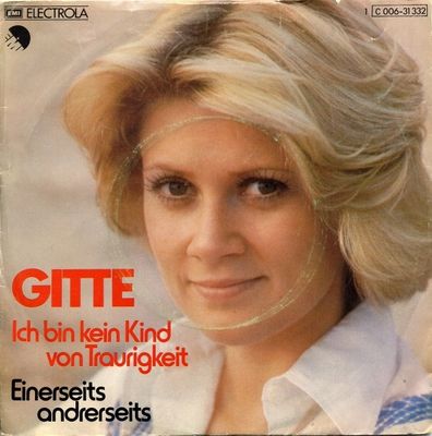 Gitte Hænning - Ich Bin Kein Kind Von Traurigkeit Vinyl Singles Vinyl Zeer Goed / Hoesje Goed "VINYLSINGLES.NL"