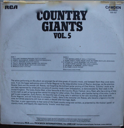 Various - Country Giants Vol. 5 (LP) 40515 Vinyl LP JUKEBOXSINGLES.NL   