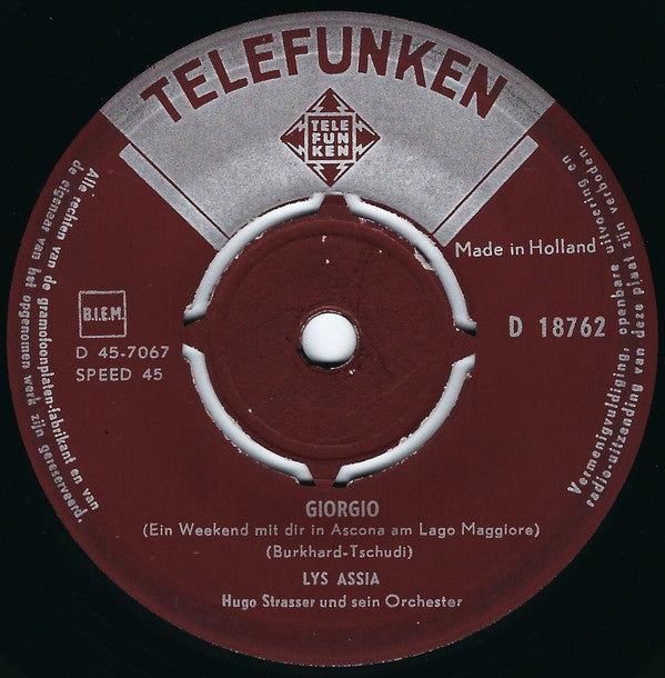Lys Assia - Giorgio 03944 Vinyl Singles Vinyl Goed / Hoes Goed