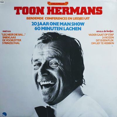 Toon Hermans - Beroemde Conferences En Liedjes Uit 20 Jaar One Man Show 60 Minuten Lachen (LP) Vinyl LP Vinyl (VG) <br> Hoes (G+)