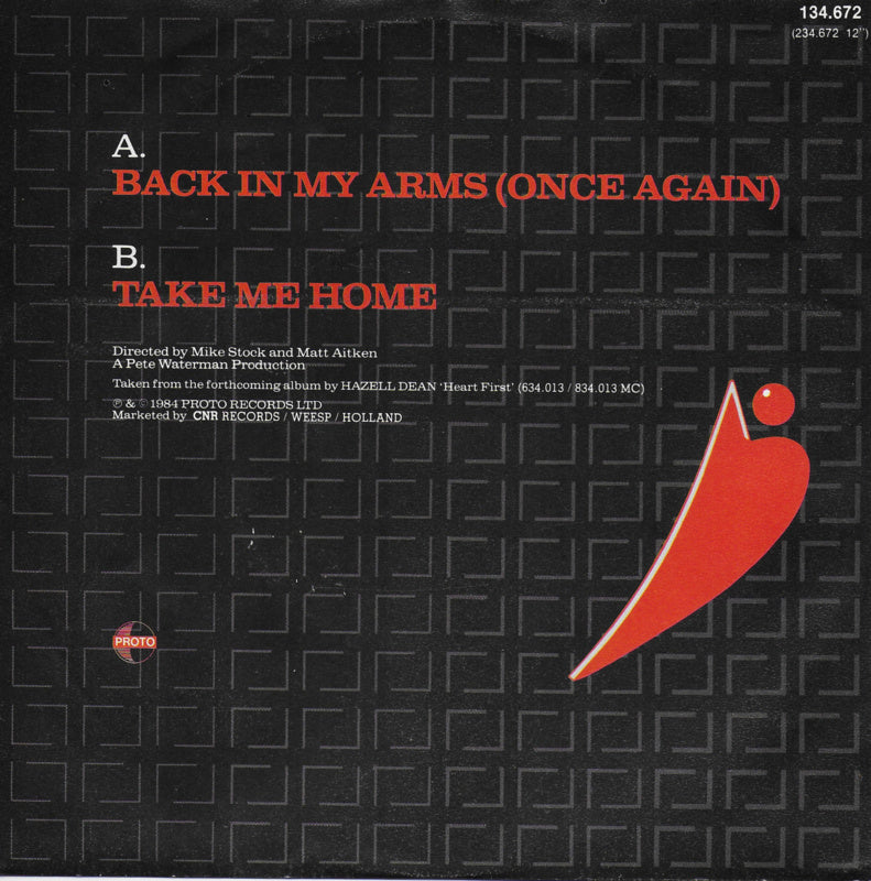 Hazell Dean - Back In 45534 Vinyl Singles Vinyl Zeer Goed / Hoesje Goed "VINYLSINGLES.NL"