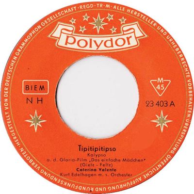 Caterina Valente - Tipitipitipso Vinyl Singles Vinyl Zeer Goed / Hoesje Generic "VINYLSINGLES.NL"