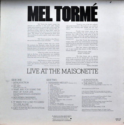 Mel Tormé Featuring Al Porcino And His Orchestra - Live At The Maisonette (LP) 40486 Vinyl LP JUKEBOXSINGLES.NL   