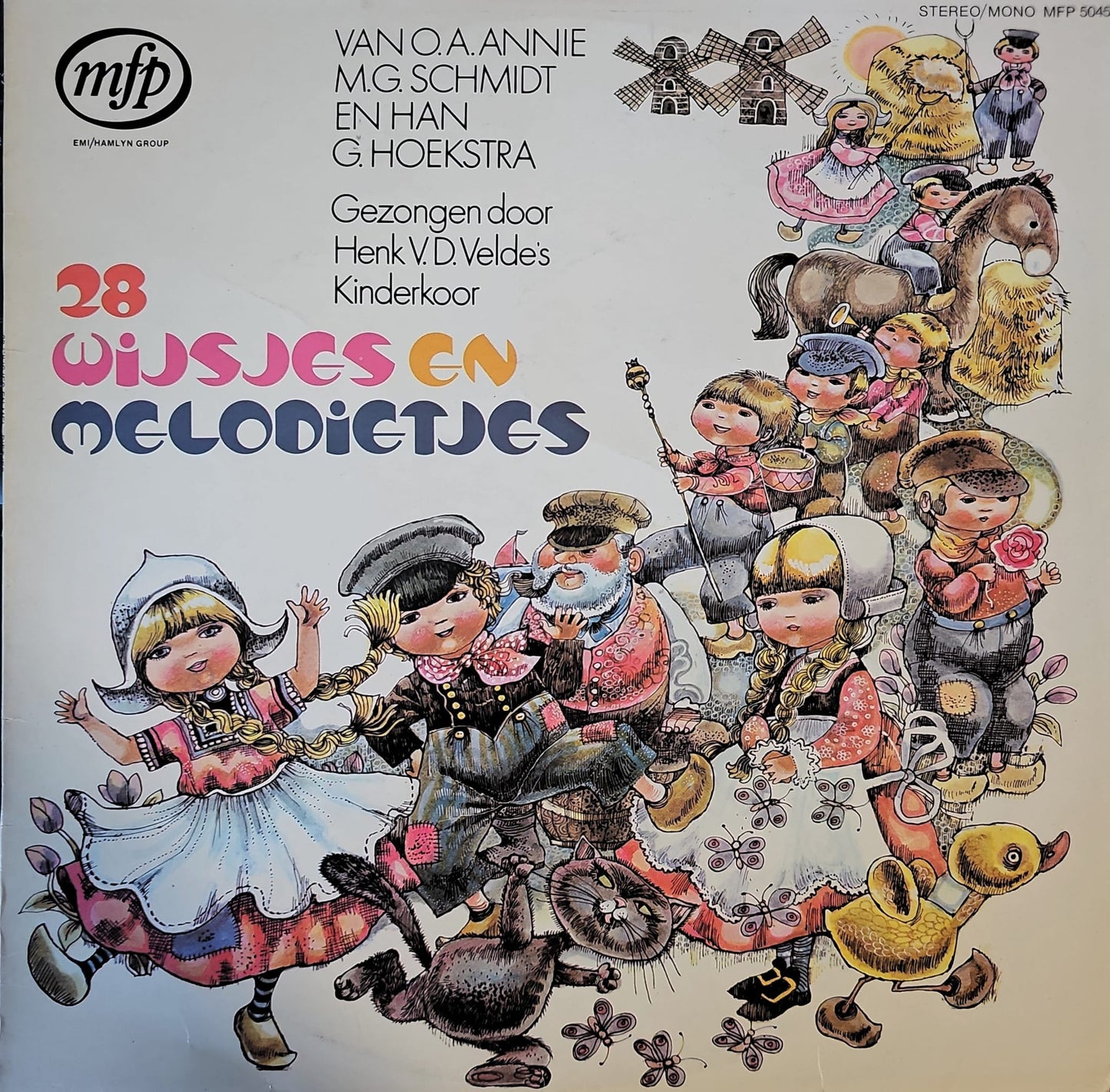 Henk Van Der Velde's Kinderkoor - 28 Wijsjes En Melodietjes (LP) Vinyl LP Vinyl Zeer Goed / Hoesje Goed "VINYLSINGLES.NL"