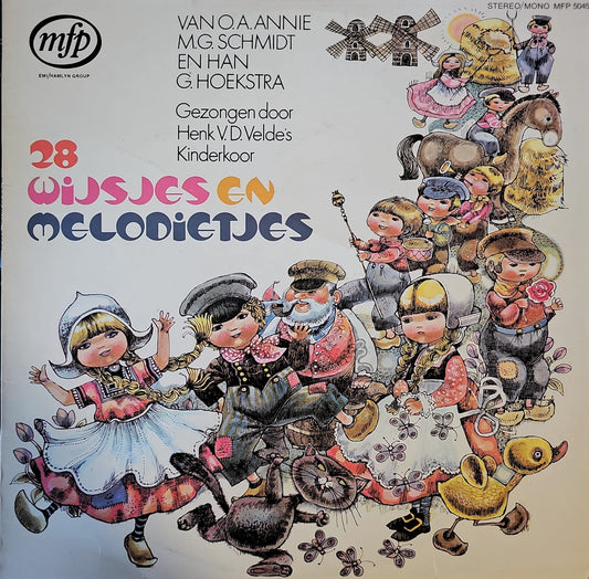 Henk Van Der Velde's Kinderkoor - 28 Wijsjes En Melodietjes (LP) Vinyl LP Vinyl Zeer Goed / Hoesje Goed "VINYLSINGLES.NL"