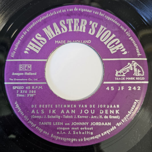 Tante Leen En Johnny Jordaan - Met Zo’n Wals Door Het Leven Te Zweven 40859 Vinyl Singles Vinyl Goed / Hoes Goed