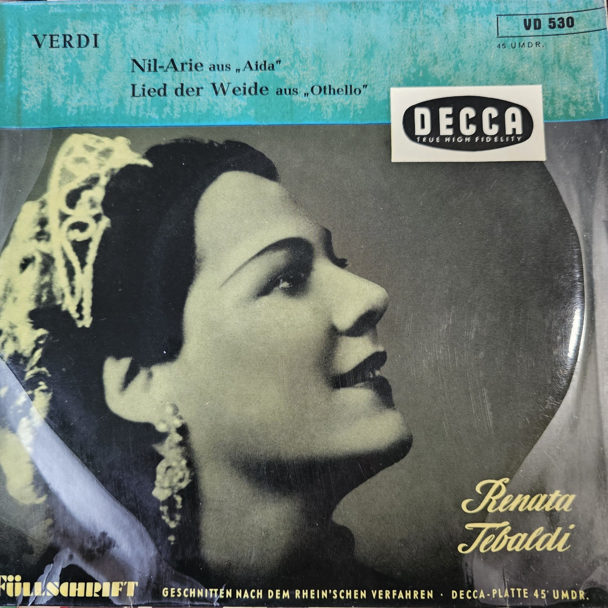 Giuseppe Verdi, Renata Tebaldi - Nil-Arie Aus Aida 41082 Vinyl Singles Vinyl Goed / Hoes Goed