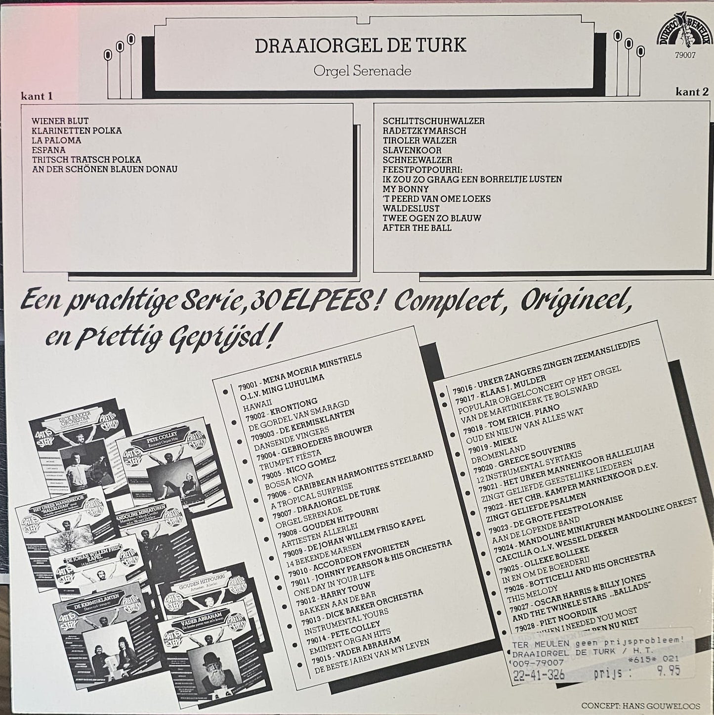 Draaiorgel De Turk - Orgel Serenade (LP) 52226 Vinyl LP Vinyl Goed / Hoes Goed
