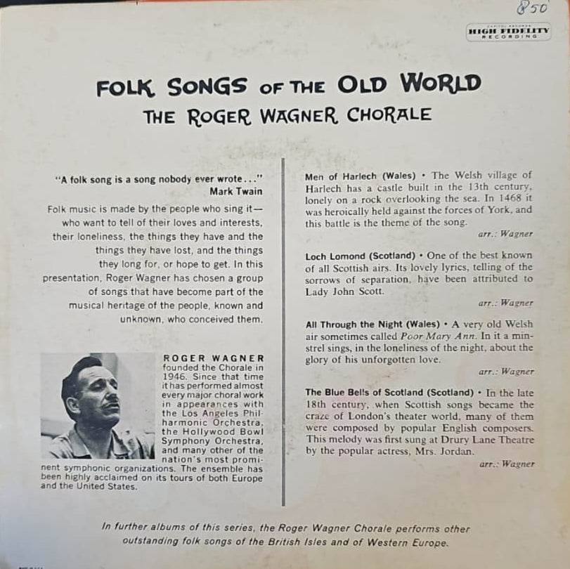 Roger Wagner Chorale - Folk Songs Of Old World Vinyl Singles Vinyl Goed / Hoes Goed