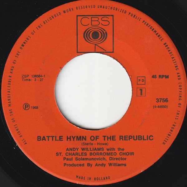 Andy Williams - Battle Hymn Of The Republic 14351 Vinyl Singles JUKEBOXSINGLES.NL   