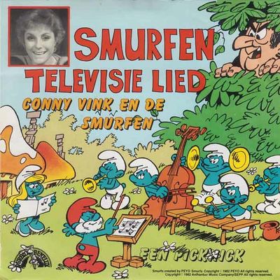Conny Vink - Smurfen Televisie Lied Vinyl Singles Vinyl Zeer Goed / Hoesje Goed "VINYLSINGLES.NL"