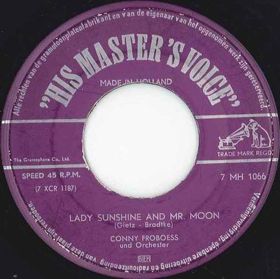 Conny Froboess - Lady Sunshine And Mr. Moon Vinyl Singles Vinyl Zeer Goed / Hoesje Generic "VINYLSINGLES.NL"