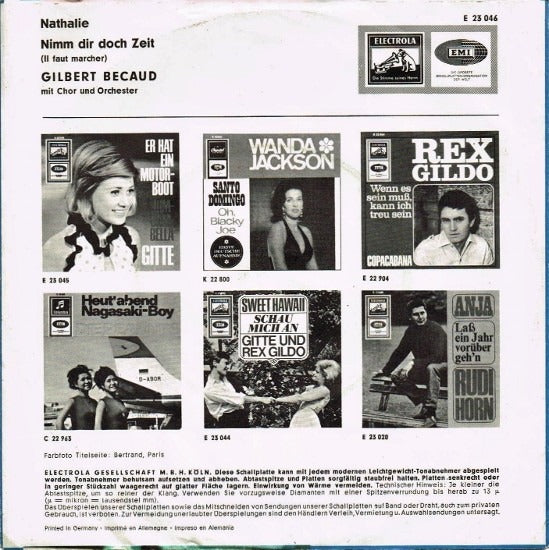 Gilbert Bécaud – Nathalie Vinyl Singles Vinyl Zeer Goed / Hoesje Goed "VINYLSINGLES.NL"
