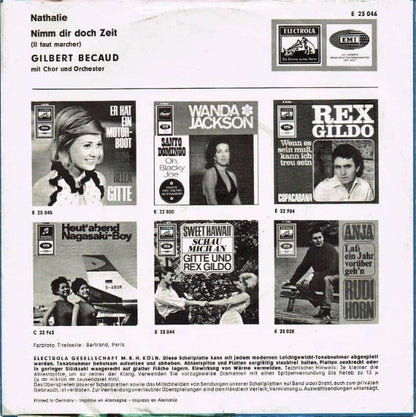 Gilbert Bécaud – Nathalie Vinyl Singles Vinyl Zeer Goed / Hoesje Goed "VINYLSINGLES.NL"