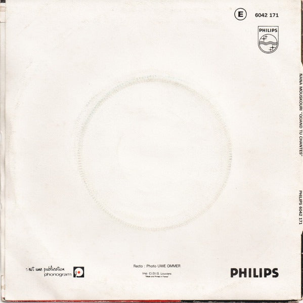 Nana Mouskouri - Quand Tu Chantes 07849 Vinyl Singles Vinyl Goed / Hoes Slecht