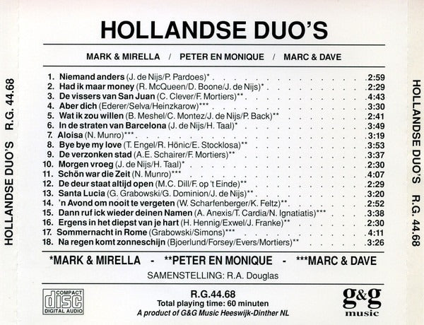 Various Artists - Hollandse Duo's (CD) 70712 Compact Disc Goede Staat