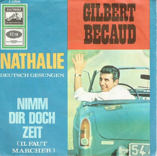 Gilbert Bécaud – Nathalie Vinyl Singles Vinyl Zeer Goed / Hoesje Goed "VINYLSINGLES.NL"