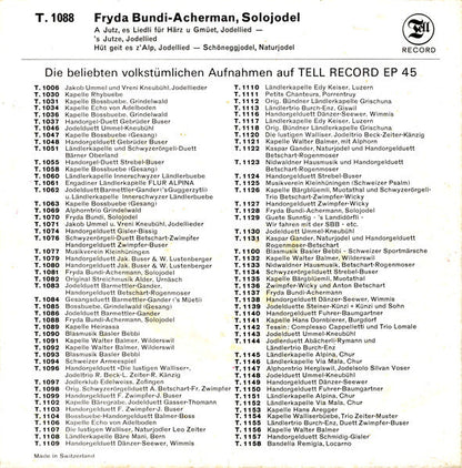 Fryda Bundi-Achermann - A Jutz, Es Liedli Für Härz U Gmüet 32759