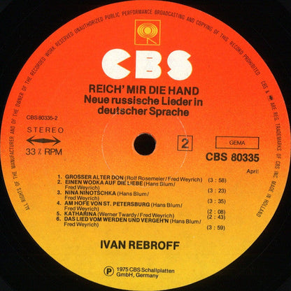 Ivan Rebroff – Reich' Mir Die Hand (LP) 49841