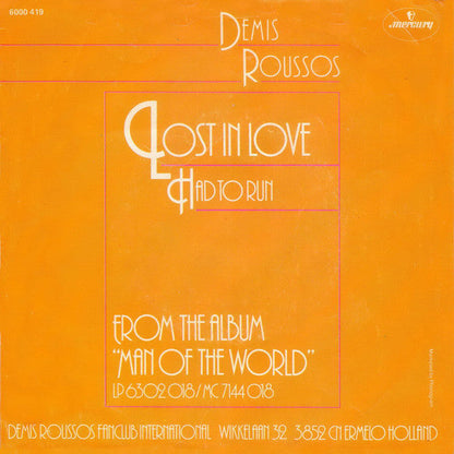 Demis Roussos - Lost In Love 41289 Vinyl Singles Vinyl Zeer Goed / Hoesje Goed "VINYLSINGLES.NL"