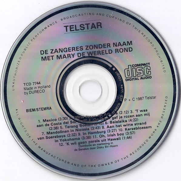 Zangeres Zonder Naam - Met Mary De Wereld Rond (CD) 70490 Compact Disc Goede Staat