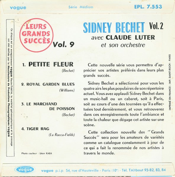 Sidney Bechet Avec Claude Luter Et Son Orchester - Sidney Bechet Vol. 2 39814