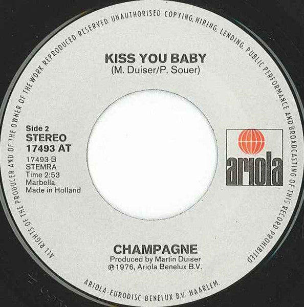 Champagne - Rock And Roll Star 39132 Vinyl Singles Vinyl Zeer Goed / Hoesje Goed "VINYLSINGLES.NL"