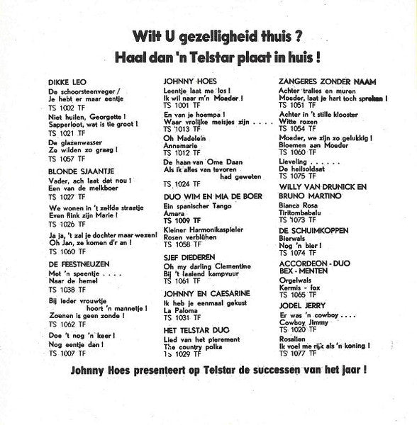 Johnny Hoes - Moeder Laat Vader Niet Wachten 36207