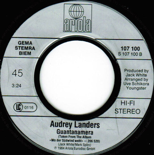 Audrey Landers & Camilo Sesto - Mi Amor Vinyl Singles Vinyl Zeer Goed / Hoesje Goed "VINYLSINGLES.NL"