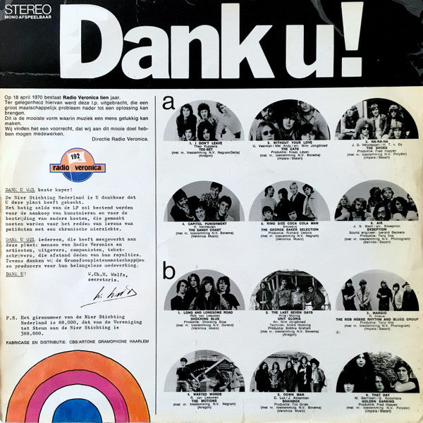 Various - Dank U! (LP) 52244b Vinyl LP Vinyl Redelijk / Hoes Goed
