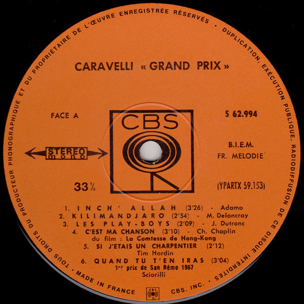 Caravelli - Grand Prix (LP) 46159 Vinyl LP JUKEBOXSINGLES.NL   