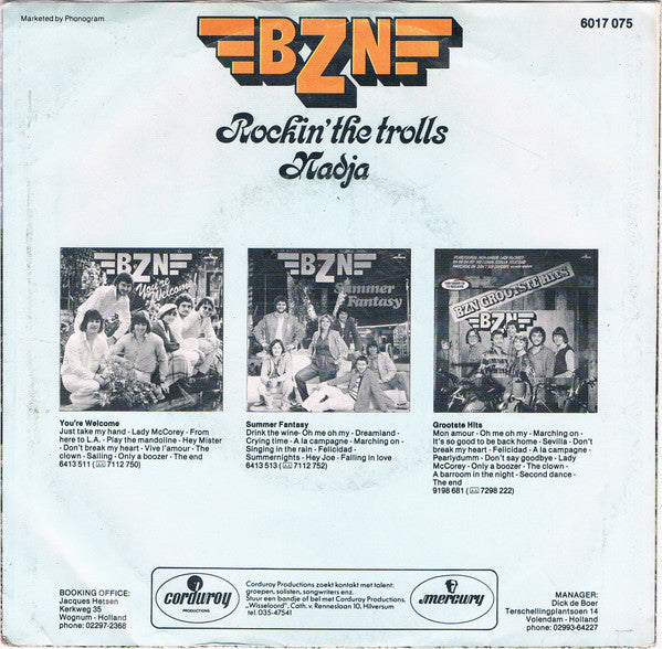 BZN - Rockin' The Trolls 25859 Vinyl Singles Vinyl Zeer Goed / Hoesje Goed "VINYLSINGLES.NL"