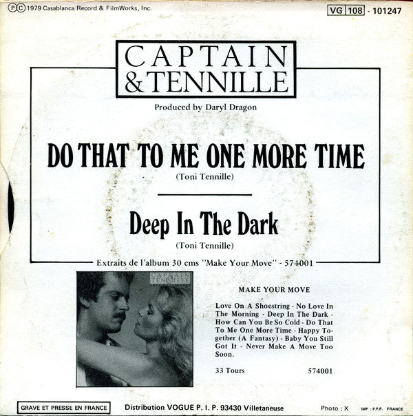 Captain & Tennille - Do That To Me One More Time 26699 Vinyl Singles Vinyl Zeer Goed / Hoesje Goed "VINYLSINGLES.NL"
