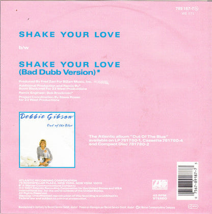 Debbie Gibson - Shake Your Love 18897 Vinyl Singles Vinyl Zeer Goed / Hoesje Goed "VINYLSINGLES.NL"