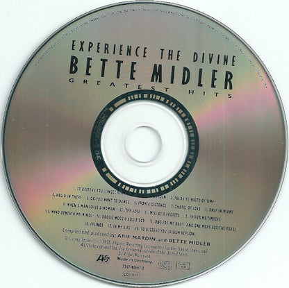 Bette Midler - Experience The Divine (Greatest Hits) (CD) 70461 Compact Disc Goede Staat