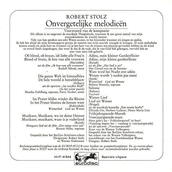 Robert Stolz - Unvergessliche Melodien 18735