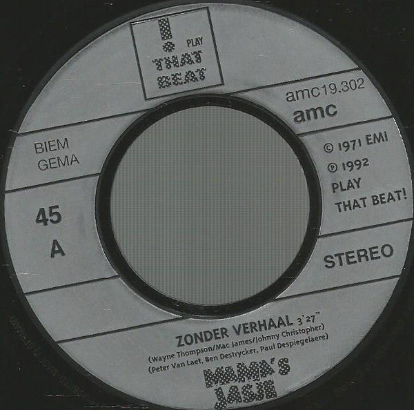 Mama's Jasje - Zonder Verhaal 30433 (B) Vinyl Singles Vinyl Goed / Hoes Redelijk