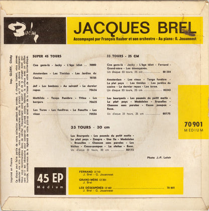Jacques Brel - Fernand 42241 Vinyl Singles EP Vinyl Goed / Hoes Goed