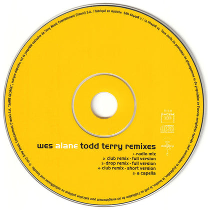 Wes - Alane (Todd Terry Remixes) (CD) 70577 Compact Disc Single Goede Staat